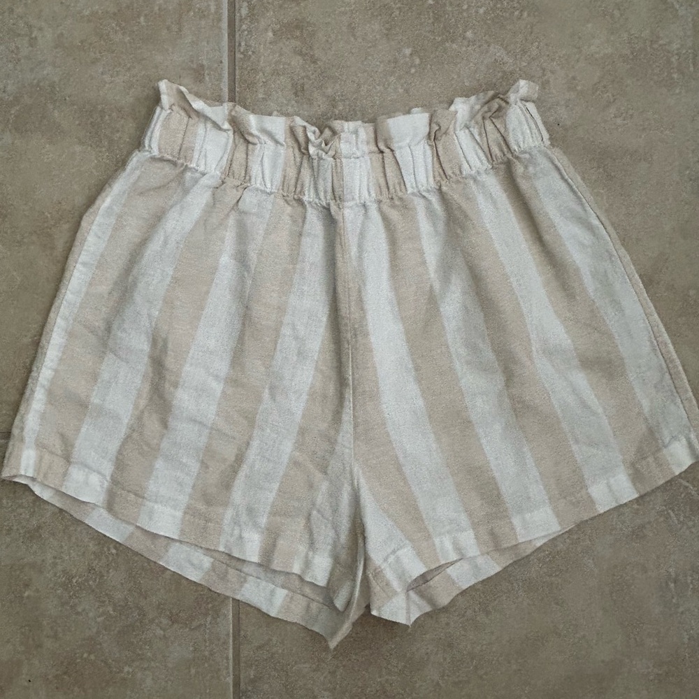 WeWoreWhat Paper Bag Linen Shorts Size Small Resort Beach